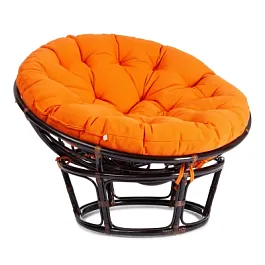 Кресло Папасан/Papasan (23/01 W) /с подушкой и ремешками/Antique brown (античный черно-коричневый) - Фото предпросмотра