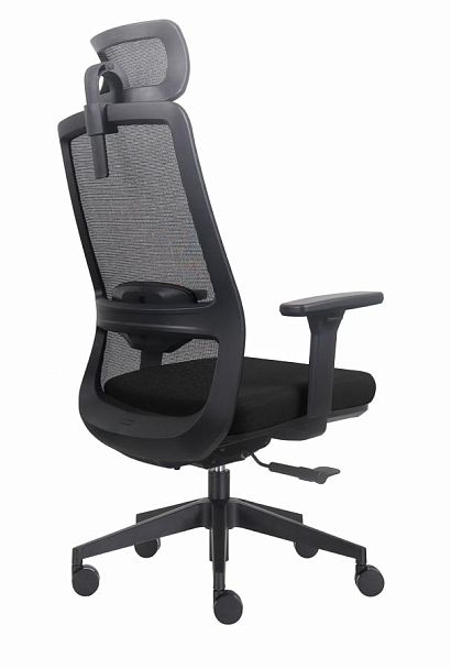 Кресло офисное / Cross / черная сетка/черная ткань/нейлоновая база - Вид 4