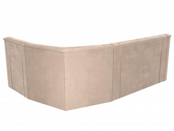 Угловой диван Карелия правый (полностью велюр бежевый) - Вид 7