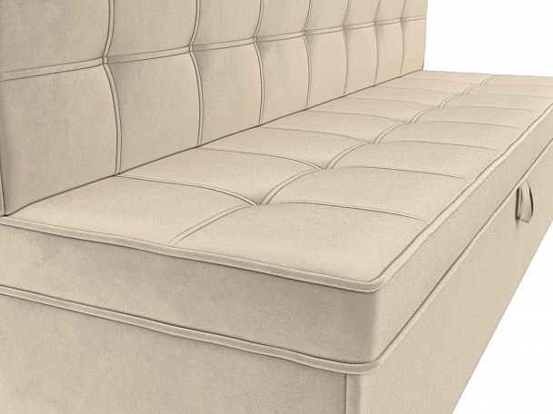 Кухонный диван Техас (полностью микровельвет бежевый) - Вид 4
