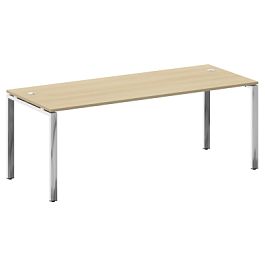 Metal System Direct Стол рабочий руководителя на П-обр. м/к БП.СРР-6.8 Акация/Нерж. сталь 2000*800*750 - Фото предпросмотра