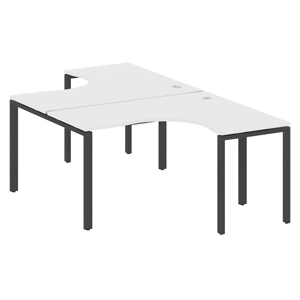 Metal System Р. ст. криволинейная на П-образном м/к БП.РАС-СА-2.3 Белый/Антрацит металл 1400*2435*750 - Вид 1