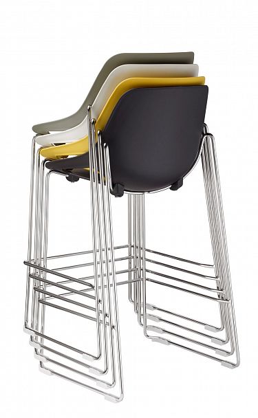 Стул Q5 барный c мягким сиденьем, черный - Вид 6