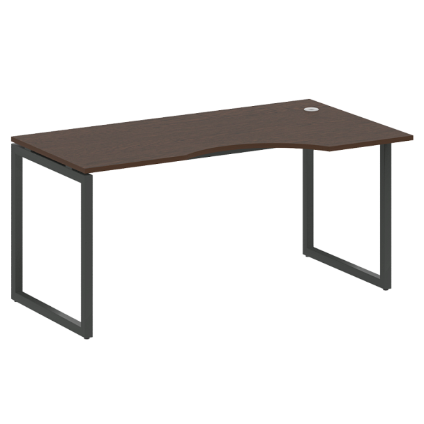 Metal System Quattro Стол криволинейный правый на О-образном м/к 40БО.СА-1 (R) Венге/Антрацит металл 1600*900*750 - Вид 1