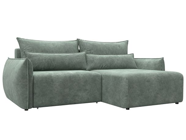 Диван угловой Лига-051 НПБ угол универсальный Велюр зеленый - Вид 1