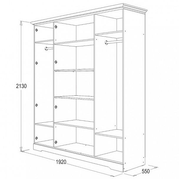 Шкаф "Ольга 12 ЛДСП" 4-х створ. - Вид 2