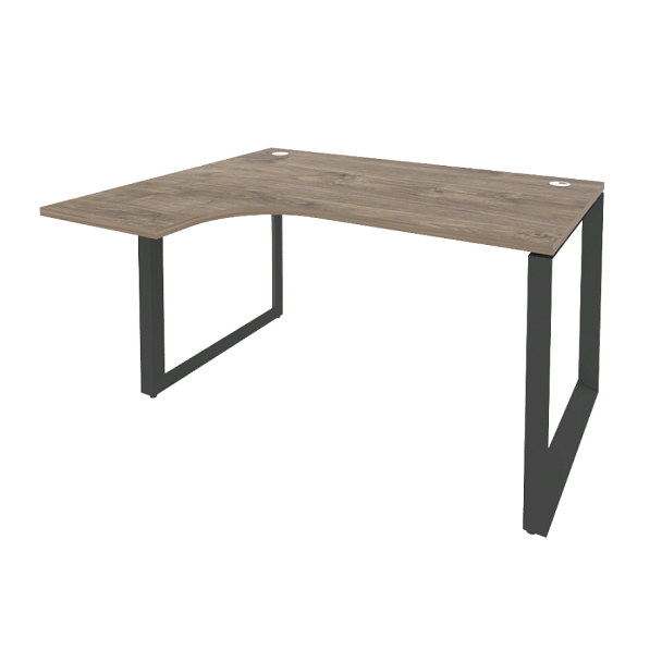 Onix Стол эргономичный левый на О-образном м/к O.MO-SA-3 (L) Тиквуд темный/Антрацит металл 1380*1180*750 (800/460) - Вид 1
