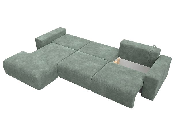 Диван угловой Лига-036 НПБ Классик Лонг левый угол Велюр зеленый - Вид 9
