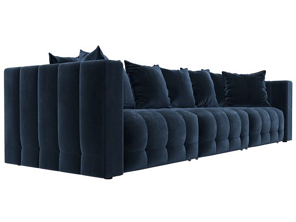 Диван прямой Лига-052 НПБ Лонг Велюр синий - Вид 3