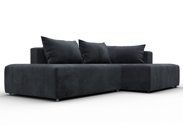 Диван угловой Лига-103 НПБ угол правый Велюр серый - Вид 3