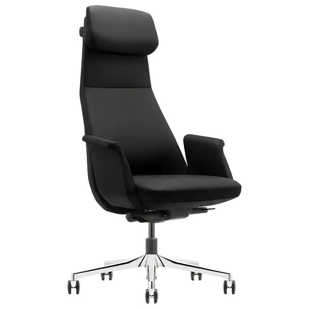 Кресло HAWASAN (ХАВАСАН) PREMIUM EX-840 STELLAR, синхромеханизм, алюминий, экокожа, черное, 533241 - Вид 2
