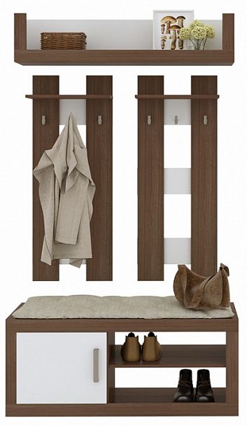 Стенка для прихожей Toivo ТОЙ-ПР 11 Белый/Шамони - Вид 1