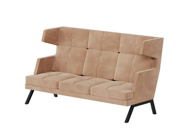 Aldo Диван трёхместный высокий с декором из пуговиц ALDB-03 Timless 020/Металл Черный 2010*960*1180 - Вид 1