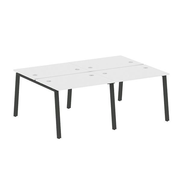 Metal System Р. ст. на 4 раб. места на А-образном м/к БА.СМ-4.1 Белый/Антрацит металл 2000*1475*750 - Вид 1