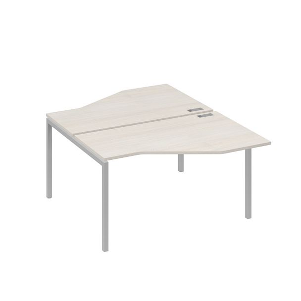 Рабочая станция (2х140) со столами Техно каркас DUE A4 А4 Б2 187 БП дуб / металлокаркас серый - Вид 1