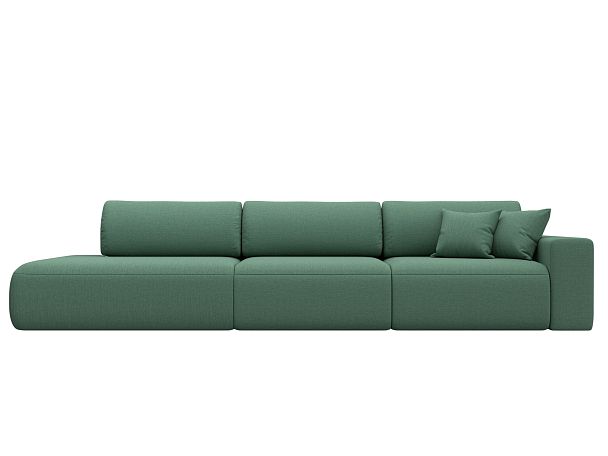 Диван прямой Лига-036 НПБ Модерн Лонг подлокотник справа Рогожка зеленый - Вид 2
