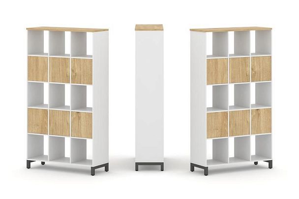 Стайл Проджект Набор стеллажа 2-х сторон., 5 яр. SN.NSD-531 Белый/Тиквуд Светлый/Металл Антрацит 112 - Вид 1