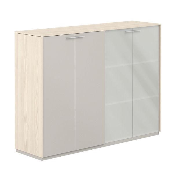 Шкаф средний + Шкаф средний со стеклом мат.,  Atlas, GLM, обвязка YN, фасады GS - Вид 1