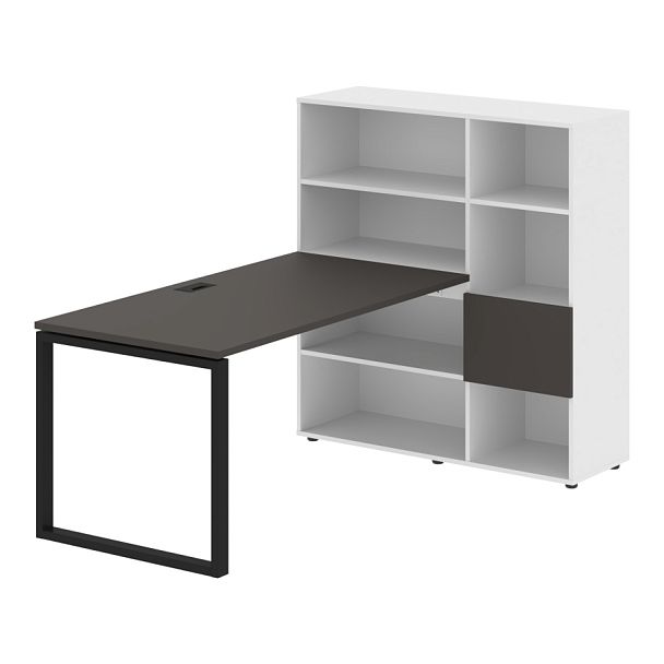 Стол-стеллаж EQRST 1215 Мокко/Черный/Белый 1990х1250х1355 EDIS - Вид 1