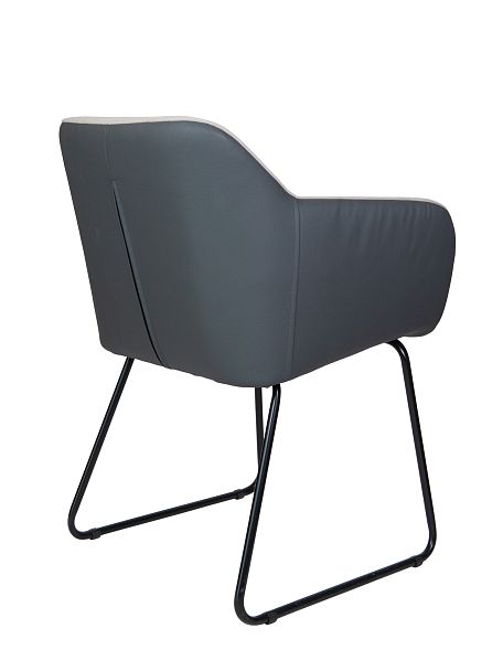 Стул / Bravo / бежевая ткань / серая экокожа - Вид 4