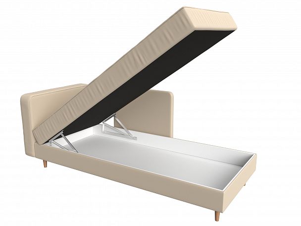 Кушетка Прайм левый (полностью экокожа бежевая) - Вид 6