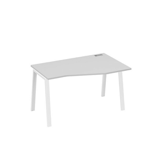 Стол эргономичный правый "Техно" на металлокаркасе TRE A4 А4 Б3 064 БП серый / металлокаркас белый - Вид 1
