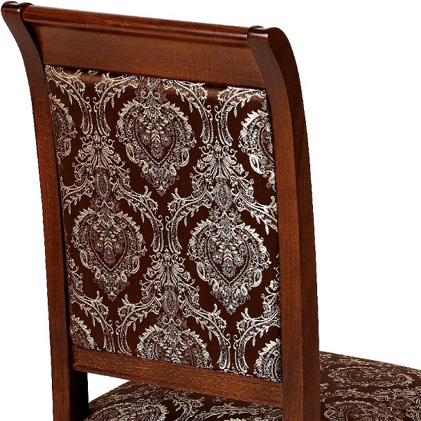 Комплект деревянных стульев с мягким сиденьем Бармс Античный орех/Темно-коричневый жаккард, 4 шт. - Вид 9