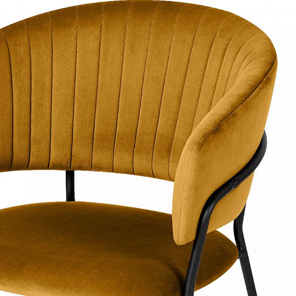Стул кухонный Даксон горчичный велюр/черный - Вид 6