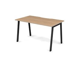 MATRIX 121S101-A Стол прямой пров-ик вырезной (A-опоры) 1380х780х775 Швейцарский вяз/Темно-серый - Фото предпросмотра