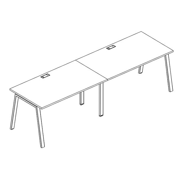 Станция (2х140) офисная на каркасе TRE A4 А4 Б3 024-2 БП венге / металлокаркас белый - Вид 3