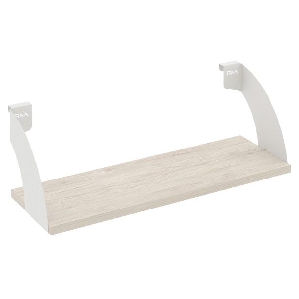 Навесные полки. Кронштейны+ЛДСП полка 600мм MAN-41-6 Денвер светлый/Белый металл 600*220*200 - Вид 1