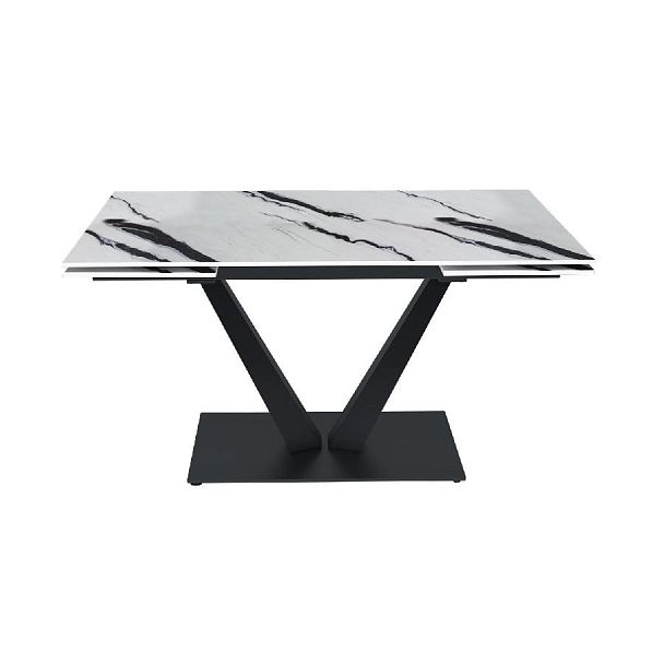 Стол раскладной Malibu (140+40+40), керамика глянцевая Panda White - Вид 2