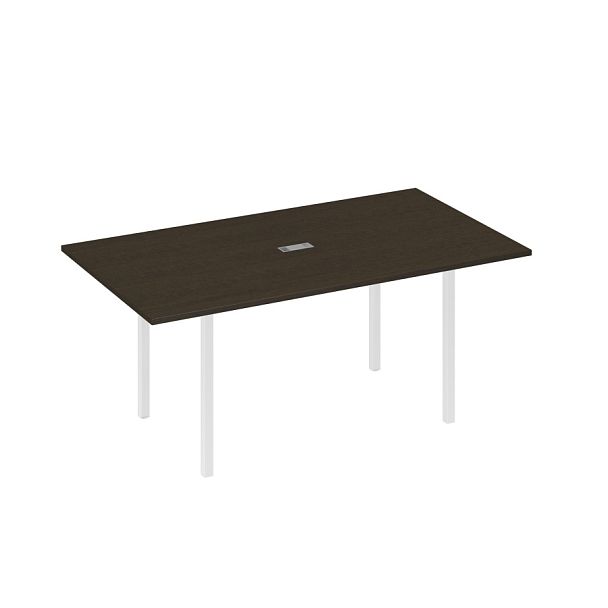 Стол 180 прямой для переговоров каркас DUE A4 А4 Б2 122 БП венге / металлокаркас белый - Вид 1