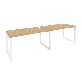 Onix Рабочая станция на О-образном м/к O.MO-RS-2.3.7 Тиквуд светлый/Белый металл 2760*720*750 - Фото предпросмотра