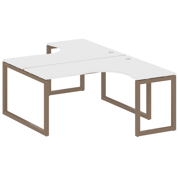 Metal System Quattro Р. ст. криволинейная на О-образном м/к 50БО.РАС-СА-2.4 Белый/Мокко металл 1600*2435*750 - Вид 1