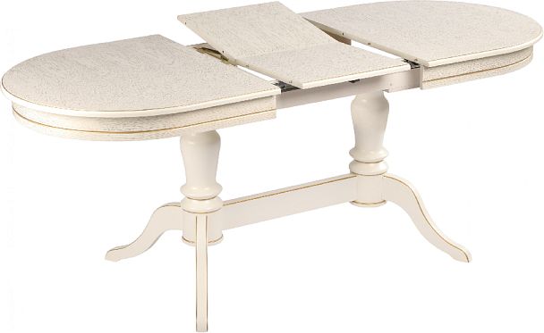 Стол деревянный раздвижной Арей 140(180)х80х76 Слоновая кость с золотой патиной - Вид 3