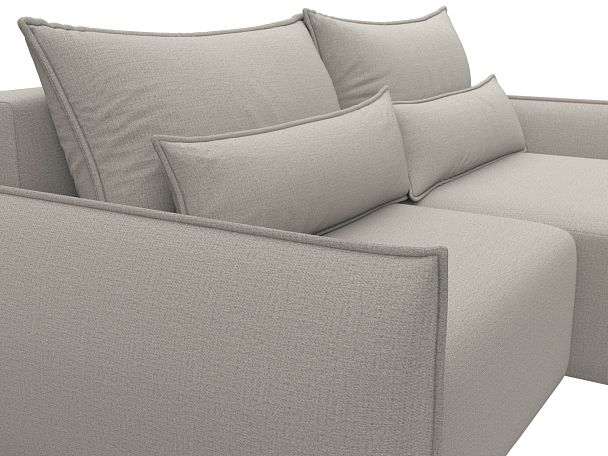 Диван угловой Лига-051 НПБ угол универсальный Рогожка бежевый - Вид 4