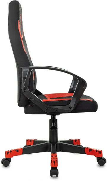 Кресло игровое Zombie 100 черный/красный ткань/эко.кожа крестов. пластик пластик черный - Вид 2