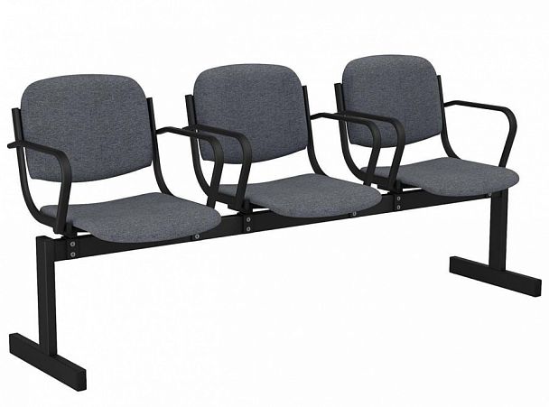 3-местный, мягкий, не откидной, с подлокотниками "253ОМ" - Вид 1