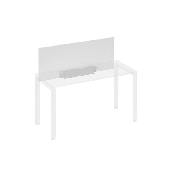 Экран настольный фронтальный для стола 140 с кабель-каналом A4 А4 Б 832 БП белый премиум / металлокаркас серый - Вид 1