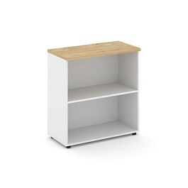 Стайл Проджект Стеллаж низкий широкий SN.STS.E-300 Белый/Тиквуд Светлый 796*400*833 - Фото предпросмотра