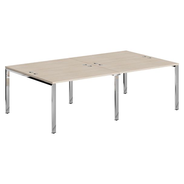 Стол 4-х местный XGWST 2414.1 Бук Тиара/Нержавеющая сталь 2400х1406х750 XTEN GLOSS - Вид 1