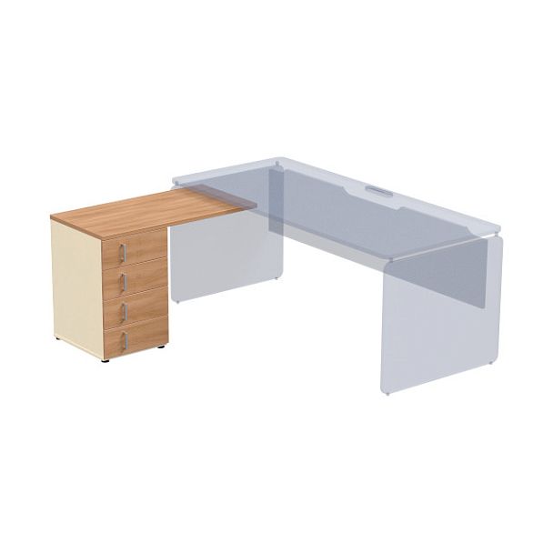 Тумба Аккорд 4 ящика, левая - Вид 1