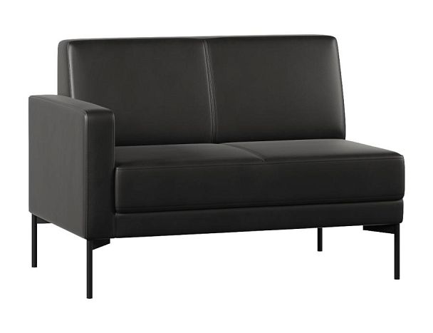 Модуль Everprof Gamma с подлокотником двухместный правый Экокожа Черный - Вид 1