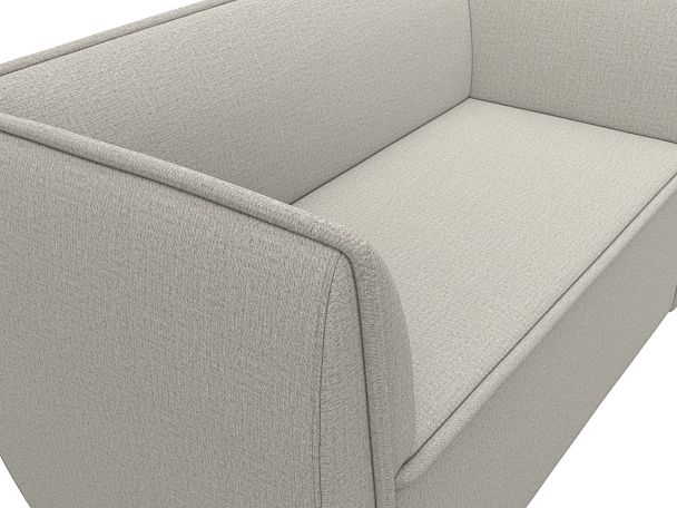 Диван кухонный прямой Бергамо 2-х местный Рогожка бежевый - Вид 4