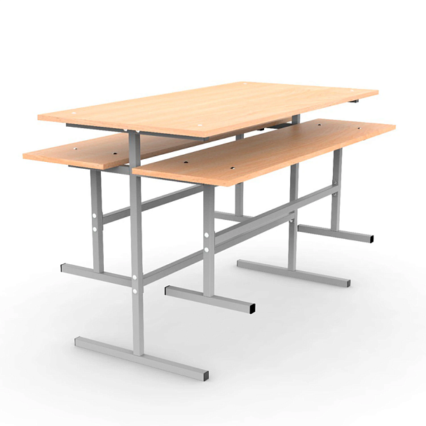 Скамья на 2 места "ССТ 1200", 1200х300х420 мм, каркас металл, сиденье ЛДСП бук - Вид 6