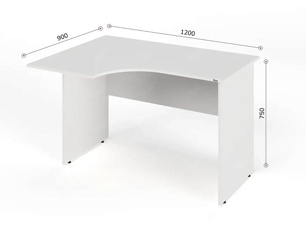 ЛАЙТ / LIGHT RLG004-12x9L Угловой стол 120x90x75 Белый - Вид 5