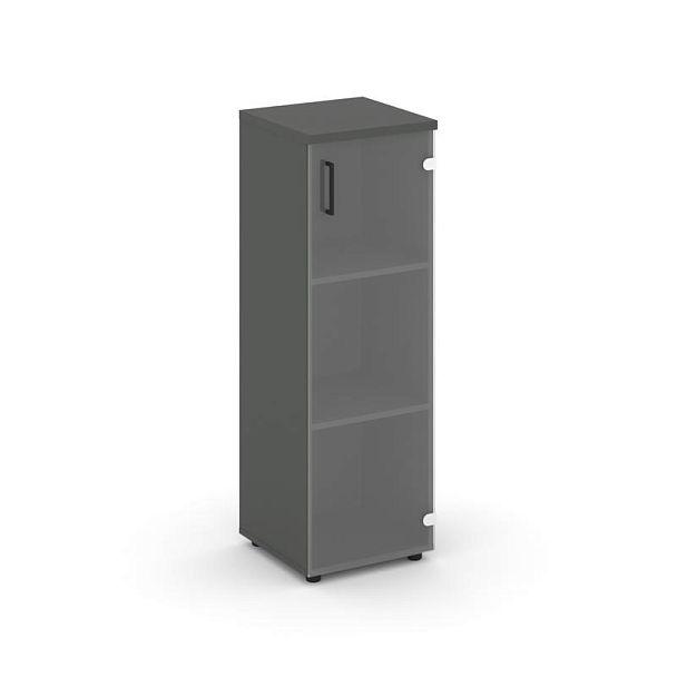 Стайл Проджект Шкаф средний узкий SN.STU-205(R) Антрацит/Прозрачный/Черный Ручки 400*400*1203 - Вид 1