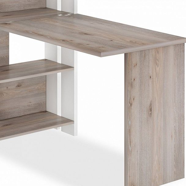 Стол компьютерный Домино Лайт СТЛ-ОВ+С100Прям без тумбы Белый/Нельсон - Вид 2