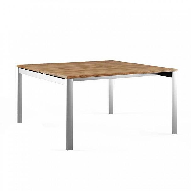 Стол для переговоров Tess Metal 120x120x75 орех - Вид 1